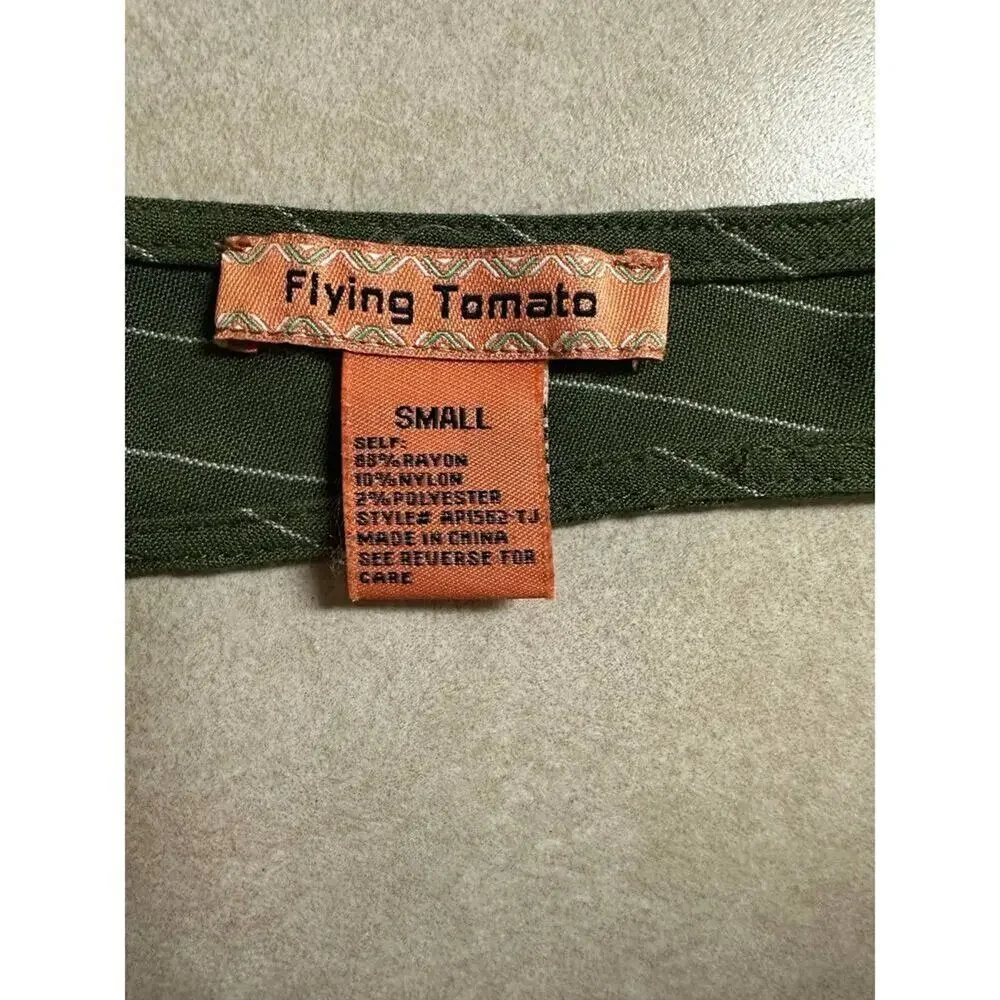 Flying Tomato Sleeveless Wide Leg Belted Jumpsuit in Green‎ Size Small